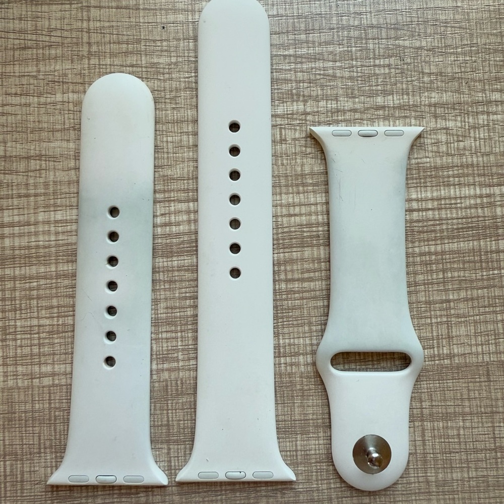 Apple White Silicone Arm and Wristbands with Perforated Design
